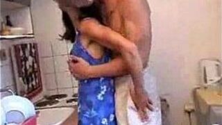 sex in horny couple kitchen porn video