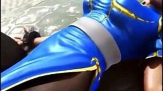 hentai sexy Street Fighter Sexy Ecchi Chun Li riding an Exercise Ball porn video
